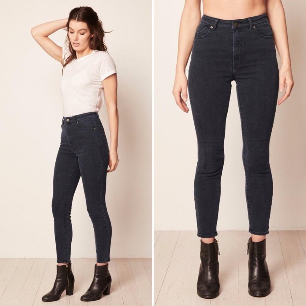 ROLLAS Eastcoast Ankle Skinny Jeans in Amphlett Black High Rise Stretch 26 NEW